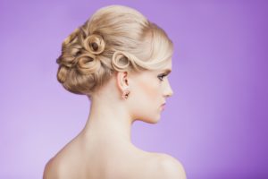 blonde bridal vintage updo toronto bridal style