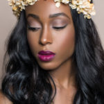 black bride toronto wedding makeup flower wreath